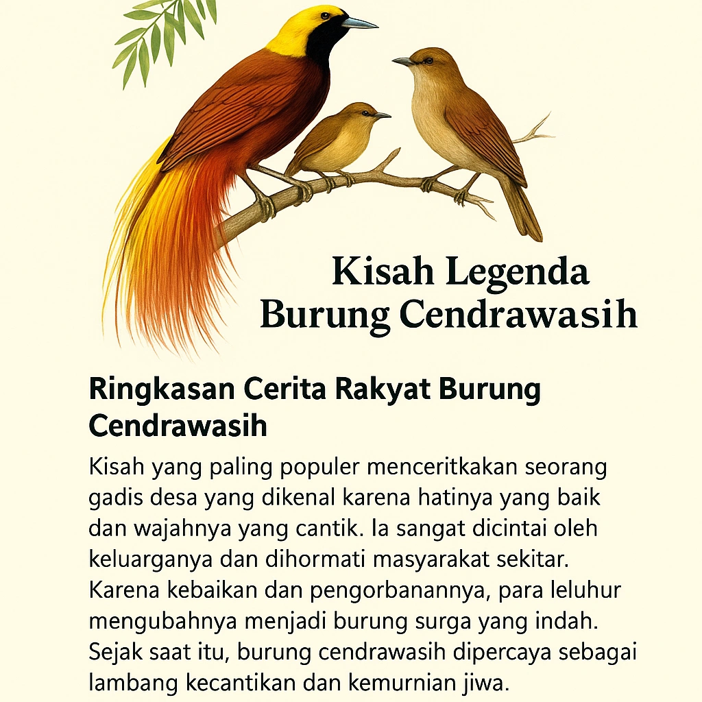 kisah legenda burung cendrawasih - Komunitas Sastra Papua Cerita Rakyat Papua